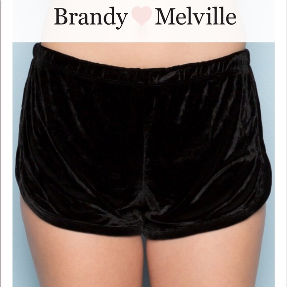 Brandy Melville Pants - Brandy Melville John Galt Black Velvet Sleep Short